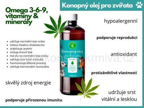 Konopný olej pro zvířata - 1l