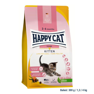 Happy Cat Kitten - Land Geflügel / Drůbež 1,3kg 1+1