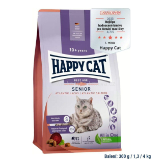 Happy Cat Senior - Atlantik-Lachs / Losos 1,3kg 1+1